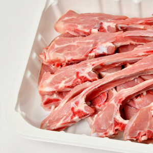 Tray of baby goat chops
